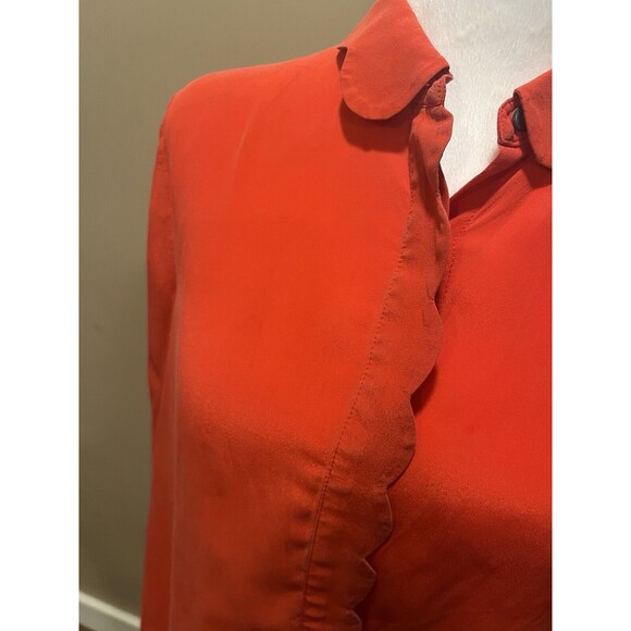 Banana Republic Women’s Red Silk Button Up Sz Small Luxury Classic Preppy Classy - Picture 3 of 9